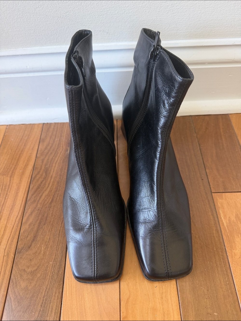 NWOT Paul Green Leather Ankle Boots Square Toe